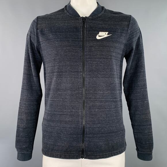 Nike Other - NIKE Size L Grey White Logo Cotton Polyester Zip Up Sweatshirt